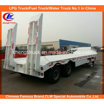 Heavy Duty 2 Axle Low Bed Semi Trailer with Mechanical Ramps